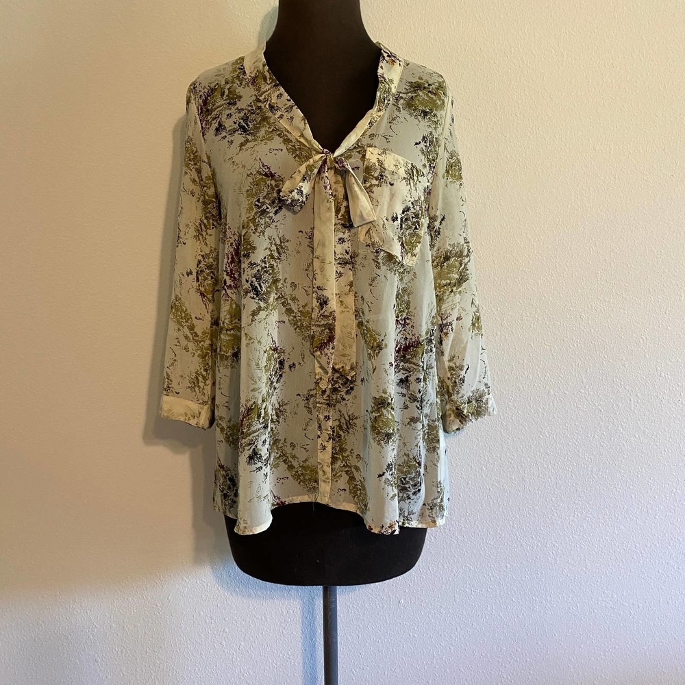 Frenchi Flowy Blouse with Front Tie
